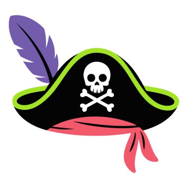 Mariner şapka karalama vektör çizimi izole edilmiş beyaz arkaplan