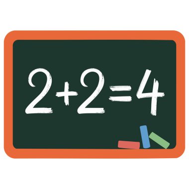 Classroom blackboard color doodle vector artwork isolated white