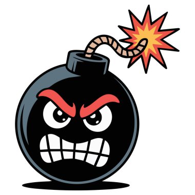 Bomba karalama vektör çizimi izole edilmiş beyaz arkaplan