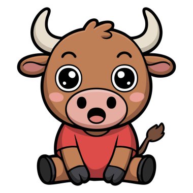 Öküz burcu işareti Çin takvimi beyaz arka planda izole edilmiş vektör çizimi