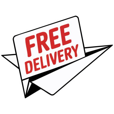 Alışveriş çantası hediye kutusu ücretsiz teslim kavramı beyaz arkaplanda izole edilmiş vektör çizimi