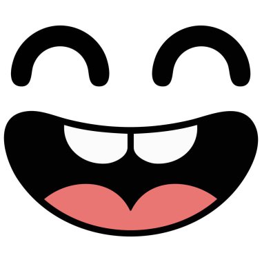 Gülen surat karalama stili. Nisan 1. Vektör çizimi.