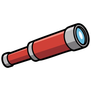 Çocuklar için eğitici teleskop astronomi temalı vektör çizimi