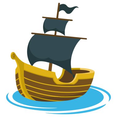 Korsan deniz köpeği çizgi film karakter macera vektörü çizimi