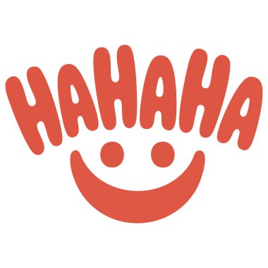 Komik kahkaha etiketi tasarım vektörü çizimi