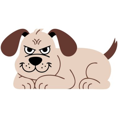 Şirin köpek duruşu hayvan vektör illüstrasyonu