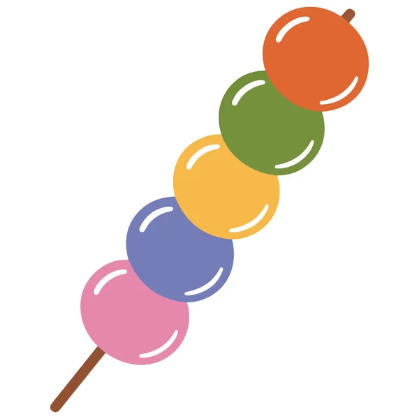 Colorful Japanese dango dessert vector illustration white background traditional
