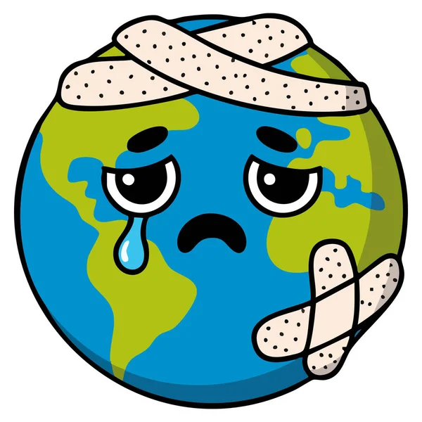 Çevresel koruma kavramı gezegenimiz Dünya vektör illüstrasyonunu kurtarır