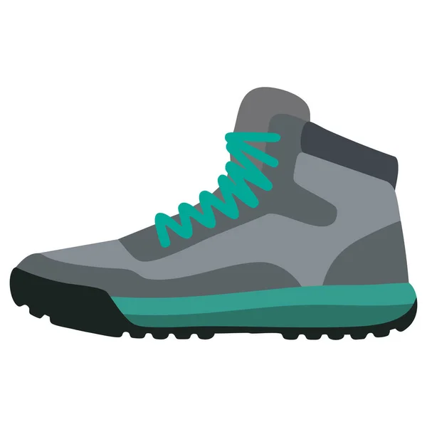 Beyaz arka planda izole edilmiş vektör çizimi yürüten modern spor ayakkabısı atleti