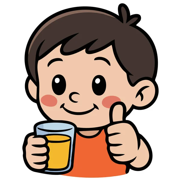 Mutlu çocuk yemek yiyor beyaz arka planda izole edilmiş vektör çizimi