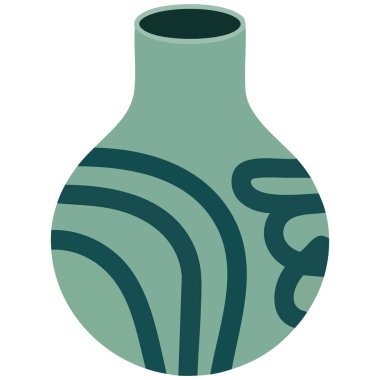 Beyaz zemin üzerinde izole edilmiş seramik kaplar minimalist sanat vektörü