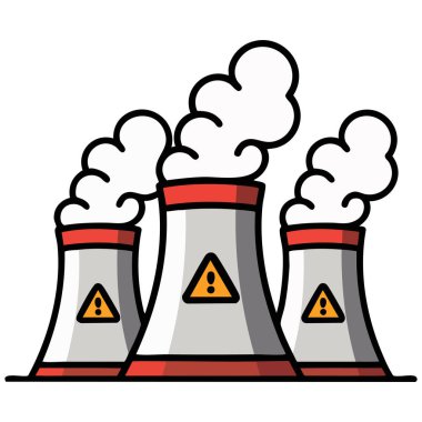 Reaktör bitkisi karikatür vektör grafiği beyaz arkaplanda izole