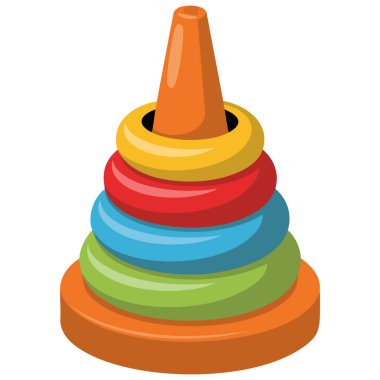 Beyaz arkaplanda izole edilmiş vektör çizelgesine sahip karnaval halka fırlatma etiketi tasarımı