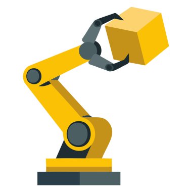 Robot teknolojisi düz tasarım beyaz arkaplan üzerinde izole vektör çizimi