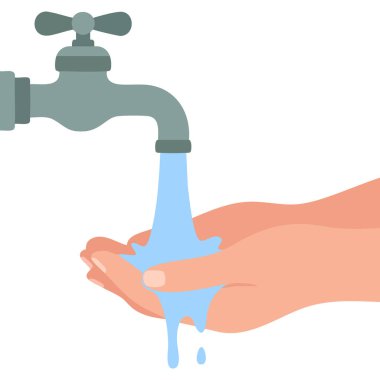 Temiz su hijyen vektör ikonu tasarımı beyaz arkaplanda izole edilmiş vektör çizimi