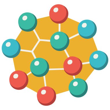 Beyaz arkaplanda bilim teknolojisi kimyasal bağlantı moleküler izole vektör çizimi