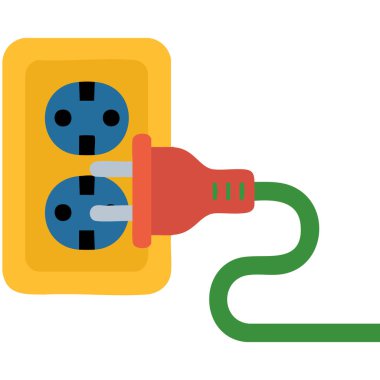 Beyaz arkaplanda izole edilmiş vektör illüstrasyonları için elektrik prizi alıcısıName