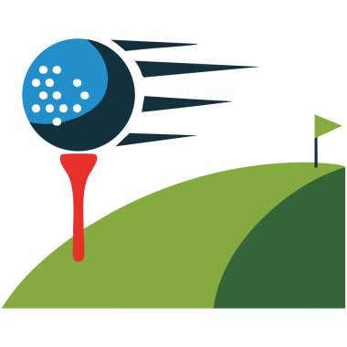 Golf oyunu ekipmanları beyaz arkaplanda izole edilmiş golf kulübü salıncak illüstrasyon