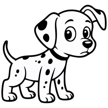 Çizilmiş köpek çizgi film karakteri tasarımı izole edilmiş vektör çizimi