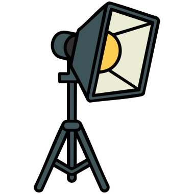 Parlak ampul paneli yansıtıcılarıyla sahne aydınlatma ekipmanları izole edilmiş vektör