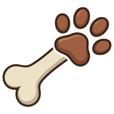 İleti alanı patisi tasarım vektörlü büyük köpek kemiği