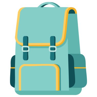 Okul öğrencileri için akademik sırt çantası beyaz arka planda izole edilmiş vektör çizelgesi