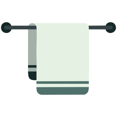 Beyaz arkaplanda keten depolama için banyo havlusu askısı izole edilmiş vektör çizimi