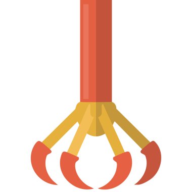 Beyaz arkaplanda arcade claw vinç makinesi sarı renk oyunu izole vektör çizimi