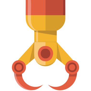 Eğlence pençesi vinç oyun ekipmanı beyaz arkaplanda izole vektör çizimi