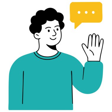 Okullu çocuk beyaz arka planda izole edilmiş vektör illüstrasyonuna gizli mesaj fısıldıyor