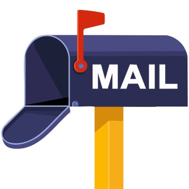 Posta iletimi için klasik posta kutusu beyaz arkaplanda izole edilmiş vektör çizimi