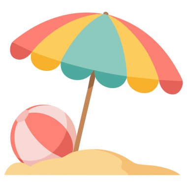 Beach sea umbrella for sun protection isolated vector illustration on white background