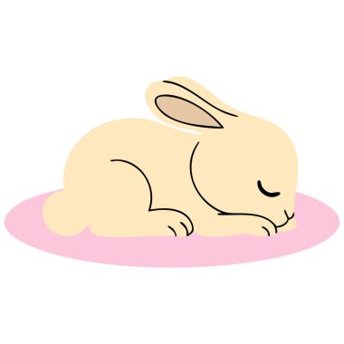 Sevimli tavşan yaratık beyaz arka planda izole edilmiş vektör çizimi