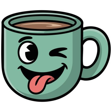 Basit içki kupası beyaz arkaplanda izole edilmiş vektör çizimi