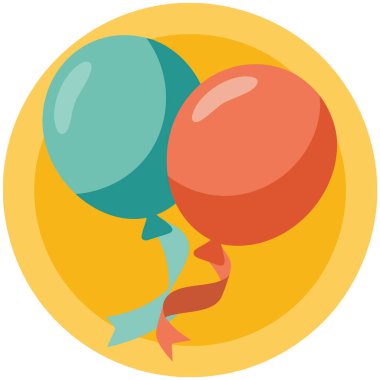 Helyum balonları yüzen blok ve düz stil vektör illüstrasyon tasarımı