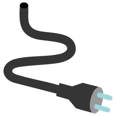 Beyaz arkaplanda kablo enerji dolgu ikonu vektör çizimi tasarımı