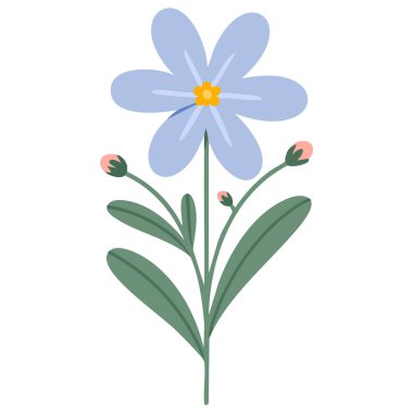 Böğürtlenli çiçek yaprakları beyaz arkaplanda doğal vektör çizimi