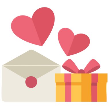 Sevgililer Günü konsepti beyaz arkaplanda izole edilmiş vektör çizimi