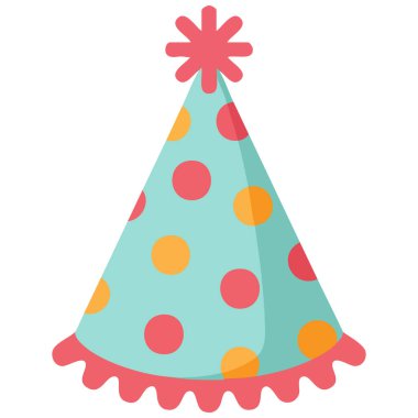 Renkli doğum günü kutlaması şapka vektör illüstrasyonu yalnız parti teması