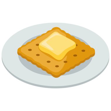 Hamur işi konsept vektör çizimi için tabakta bisküvi var.