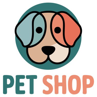 Köpek ve kedi simgesi vektör amblemi tasarımlı evcil hayvan dükkânı logosu
