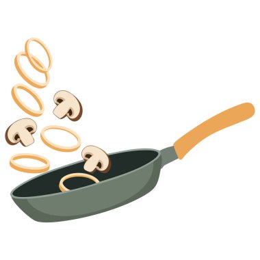 Geleneksel Çin pan ikonu çizgi film vektör çizimi pişirme