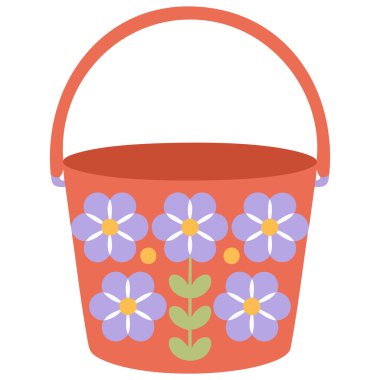 Parlak çiçek kovası ve karışık çiçekler bahar baharı bahçe işleri