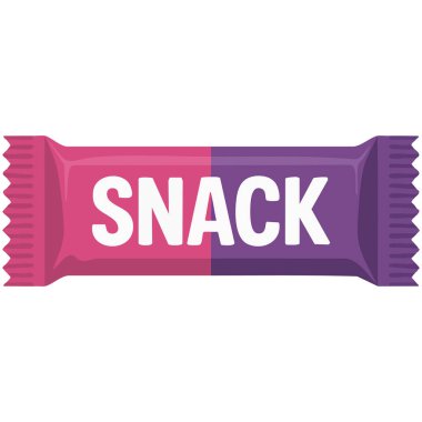 Beyaz arka planda izole edilmiş tuzlu gevrek patlamış mısır abur cubur çizgi film vektör çizimi