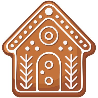 Beyaz arkaplanda izole edilmiş vektör illüstrasyonu web tasarımı için zencefilli bisküvi kurabiye çizgi film simgesi