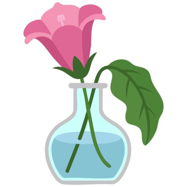 Vazoda solan çiçek yaprakları beyaz arkaplanda botanik temalı izole vektör çizimi bırakır