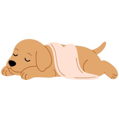 Rahat bir yastıkta kestirirken beyaz arkaplanda izole edilmiş vektör çizimi