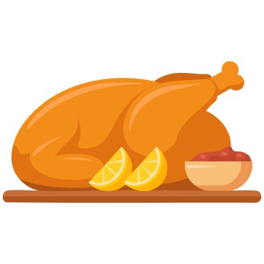 Kızarmış Şükran Günü hindisi. Beyaz arka planda izole edilmiş otlarla birlikte.