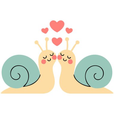 Ana çizgi film karakter tasarımlı yavru salyangoz beyaz arkaplanda izole edilmiş vektör çizimi