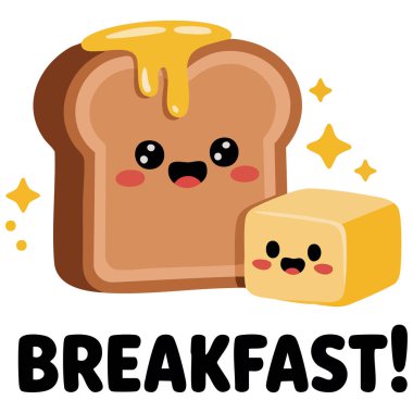 Tereyağlı, şirin karakter vektör tasarımlı, beyaz arkaplanda izole edilmiş vektör çizimi